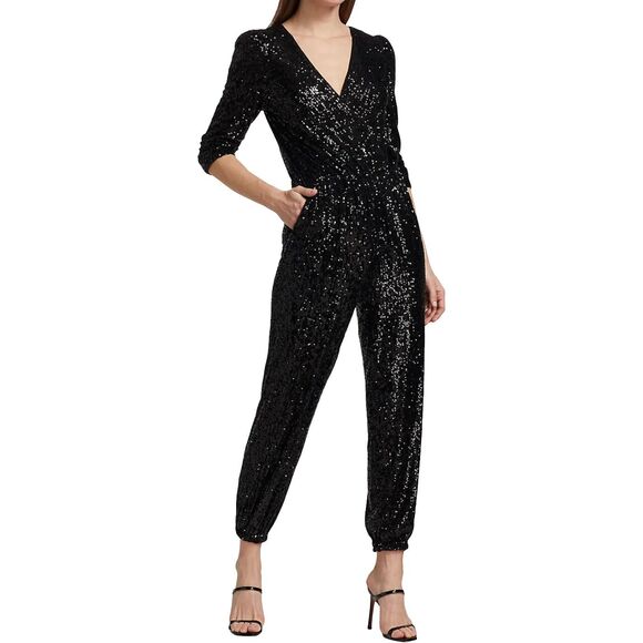 Generation Love Revolve Madison Sequin Jumpsuit Black NWT $395 - Picture 1 of 8